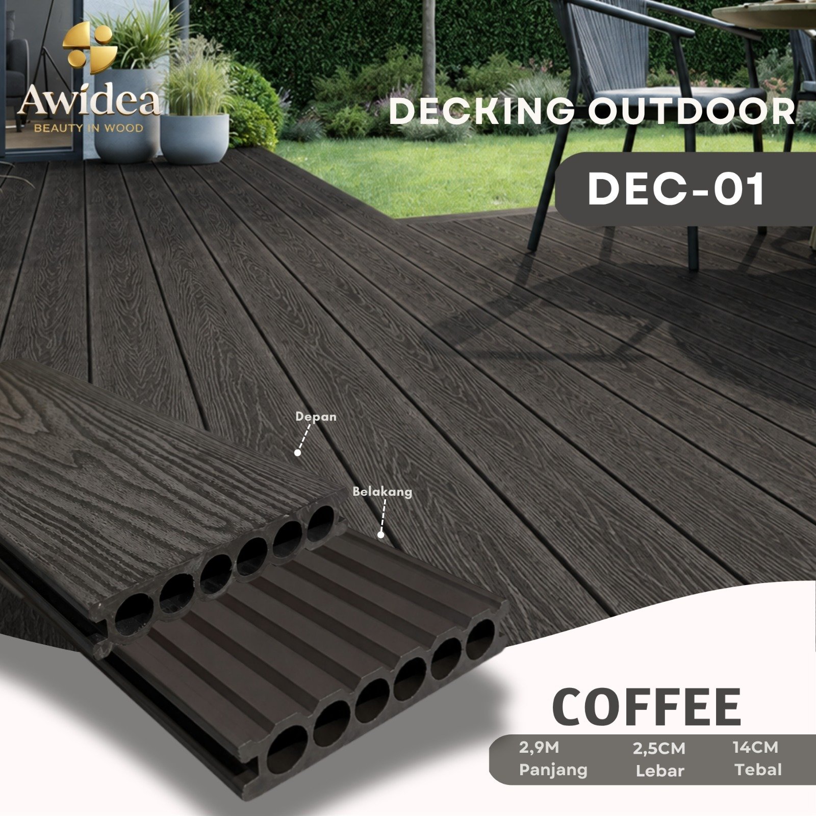 Decking Outdoor AWIDEA DEC-01 Coffee