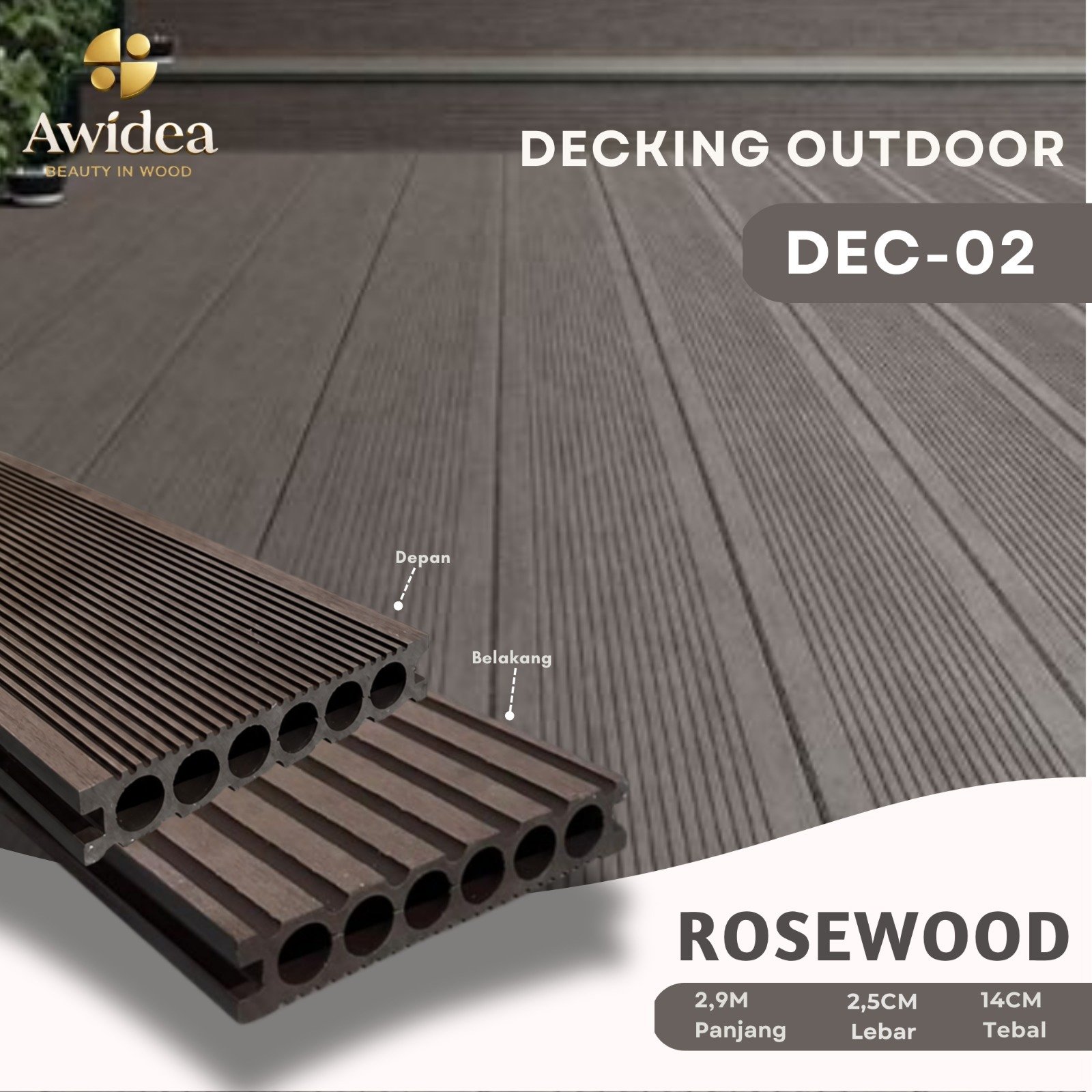 Decking Outdoor AWIDEA DEC-02 Rosewood